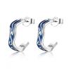 Buy cheap 0.07oz 1.4x1.2cm Sterling Silver Jewelry Earrings Blue Trendy Moon Star Earring from wholesalers