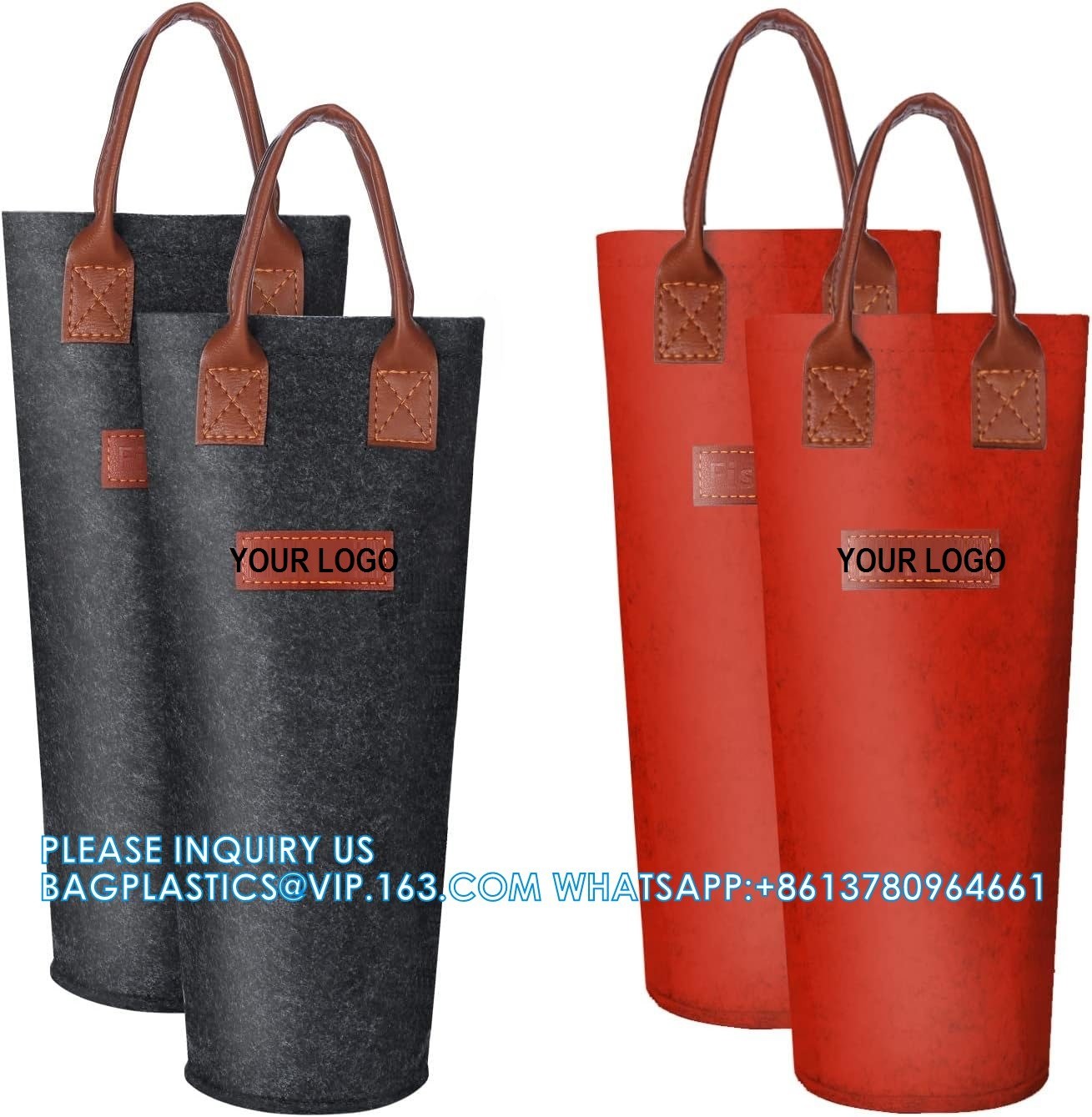Felt Bags, Felt Carrier, Felt Handle Bags, Felt Bottle Wine Carrier Bag Padded Wine Handler Wedding Gift Package