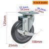 Buy cheap Zinc Coating Light Duty Casters Grey 4 Inch Chair Casters 364P-76 from wholesalers