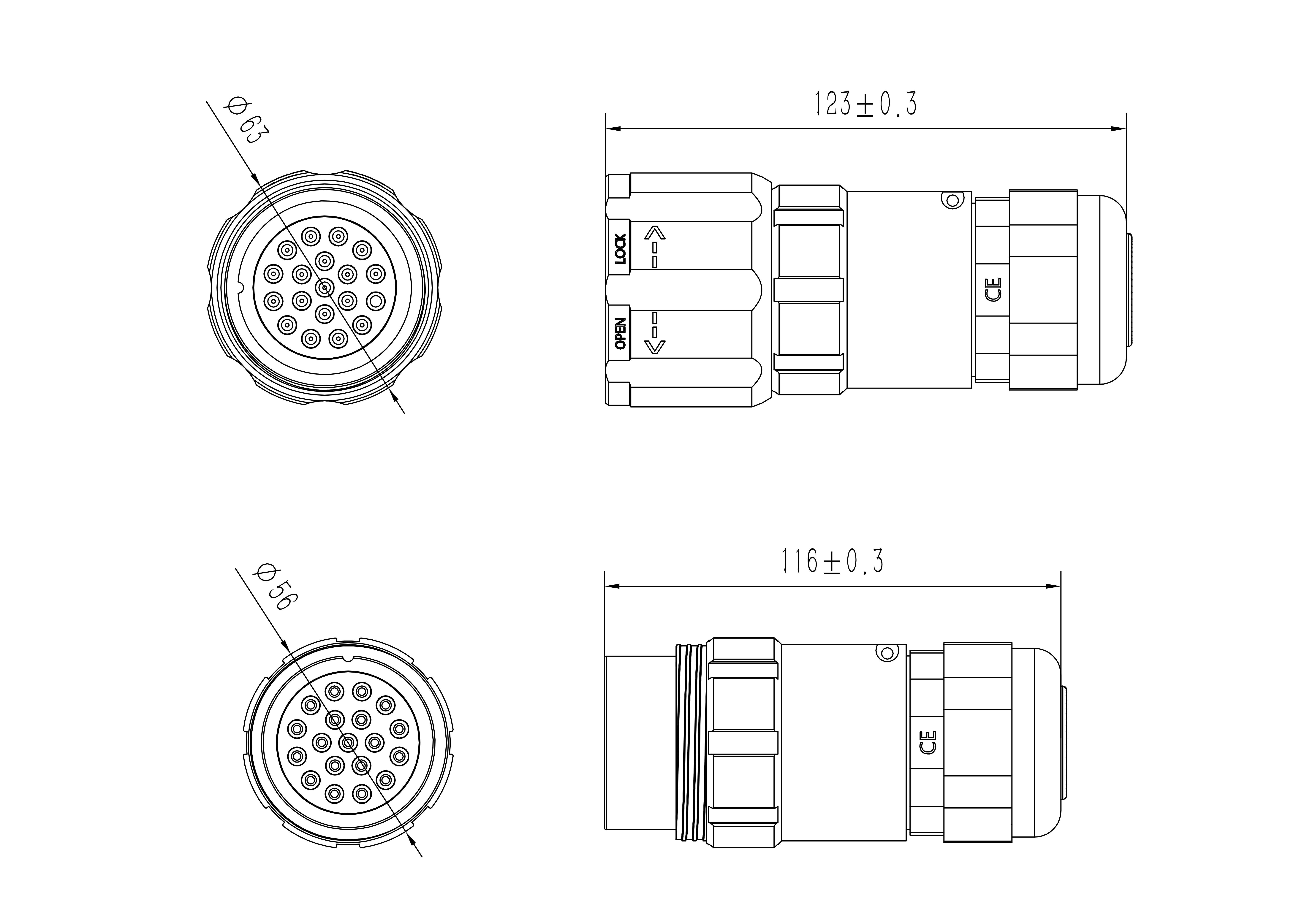 Custom 19-Pin Socapex Stage Lighting Extension Cable Copper Wire Connector Cord with SOCAPEX Processing for Power Application