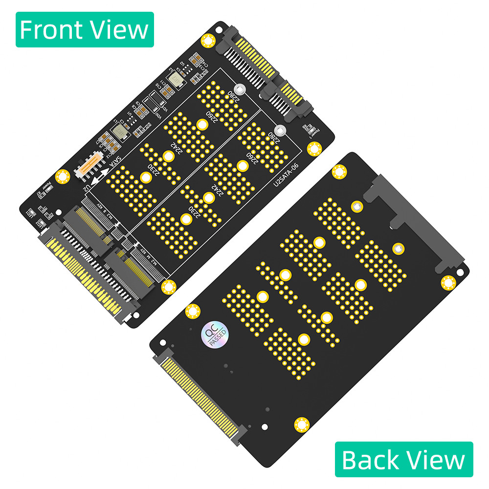 New Version 2 in 1 Combo M.2(NGFF) NVME PCI-E SSD to U.2 SFF-8639 ＆M.2( NGFF) SATA SSD to SATA Adapter