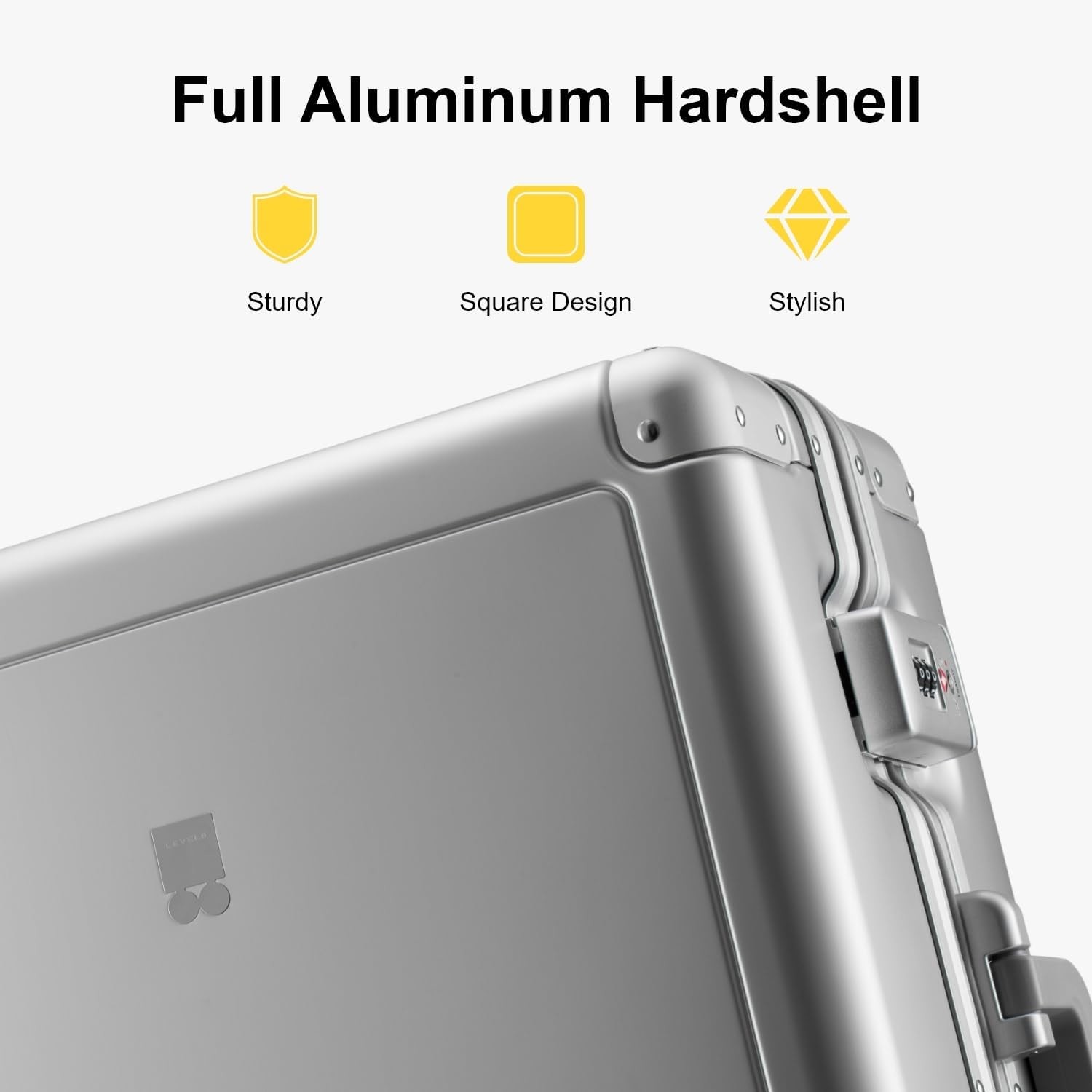 20" Aluminum Luggage Hardside Suitcase, Zipperless Luggage with TSA Lock and Spinner Wheels - Silver