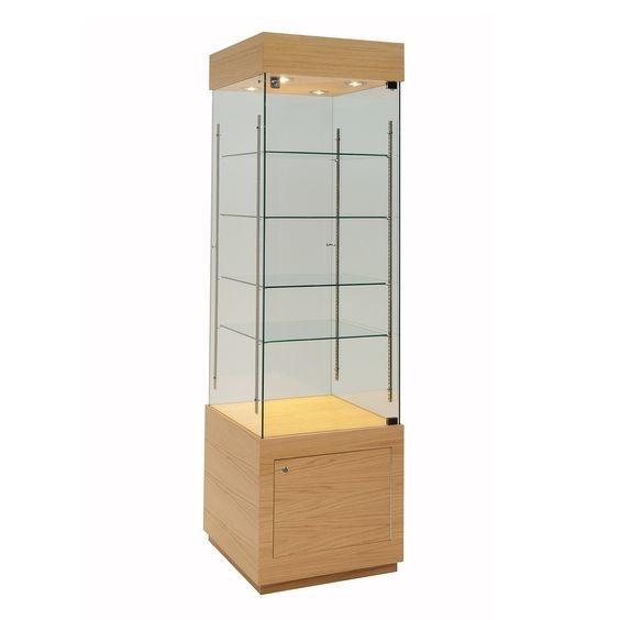 Buy cheap Retail Store Tall Glass Showcase Cabinet For Jewelry Slimline Frameless Design from wholesalers