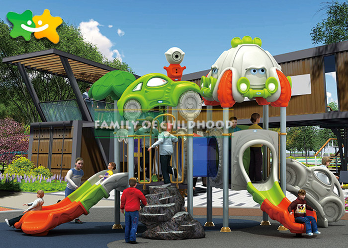 Entertaiment Park Outdoor Play Equipment Plastic Embankment Slide Small Combination Customized