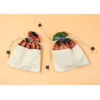 Buy cheap Wooden Bead Drawstring Splicing Recyclable Canvas Drawstring Bag product