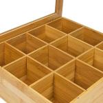 customized 12 compartments bamboo assorted tea bags holder box