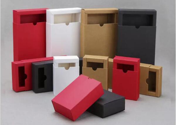 Rectangular Small Kraft Paper Gift Box , 350g Kraft Paper Drawer Box Customized