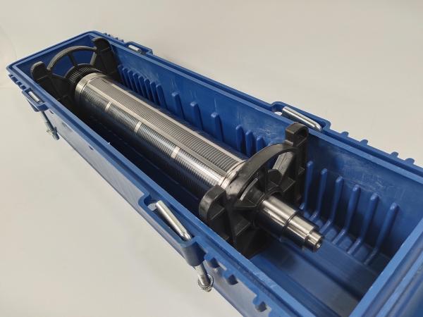 Buy cheap Magnetic Cylinder Roll Packaging Box Blue Plastic Crate from wholesalers