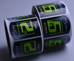 Custom self adhesive green flourescent print vinyl label sticker rolls