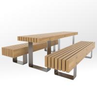 Buy cheap Luxury Garden Furniture Dining Table Set with Bench Chair Garden wood Table product
