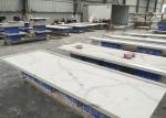 Gray And White Quartz Tile Countertop Kitchen Cabinet Top Customised Size