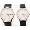 Buy cheap Charm Mens Stainless Steel Watch / Black Leather Wrist Watch Pair For Couples from wholesalers