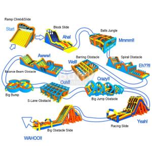 Adult Inflatable Obstacle Course Large Challenge Race Combos Giant Inflatable 5k