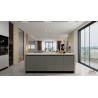 Buy cheap L-Shaped Layout Modern Stainless Steel Kitchen Cabinets With Functional Quartz Island from wholesalers