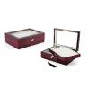 Buy cheap Wooden Cufflink Box Large Luxury Glossy Lacquer Finish Display Case Glass Lid from wholesalers