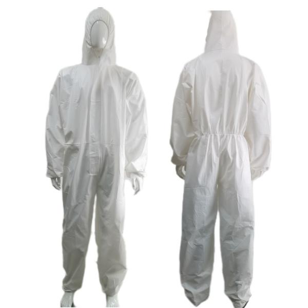 Buy cheap CE Certified Waterproof White Disposable Coveralls in 55-70gsm for Type 5 6 Protection from wholesalers
