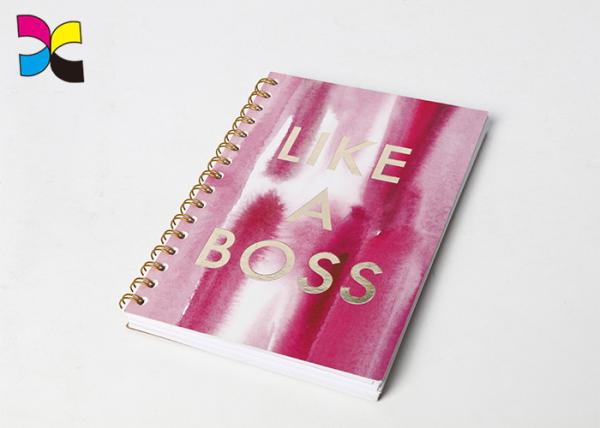 Buy cheap Golden Custom Printed Spiral Bound Notebooks Hot Stamping Full Color Singel Line from wholesalers