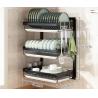 Buy cheap Foodgrade 55.5cm heght Black Metal Draining Rack / Wall Hanging Dish Rack Portable from wholesalers