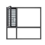 Modern Design Hanging Curtain Type Aluminum Black Casement Windows for European