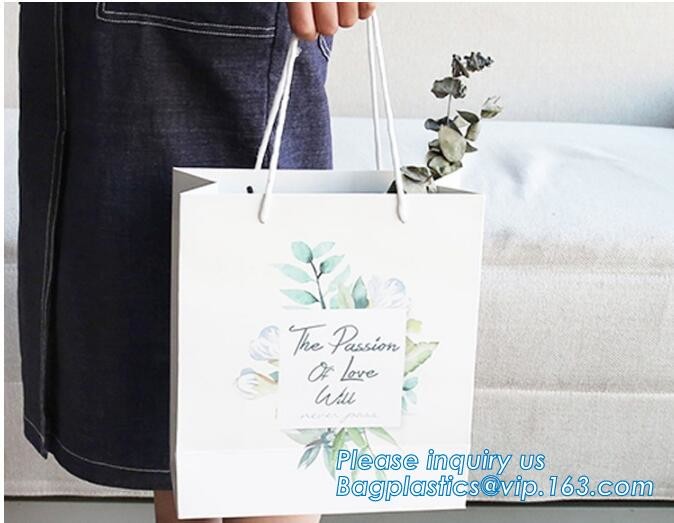 tea brown paper bag with logo print eco friendly With Ribbon Handles wine packaging offset bags,Decorative Paper Bags wi