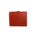 Red 6 Ft Plastic Folding Tables Powder Coated Steel Base Outdoor Use