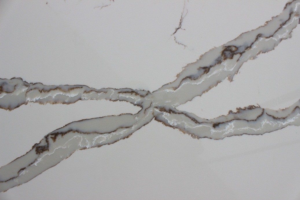 High Hardness Calacatta White Quartz / Calacatta Quartz Slab Non Radioactive