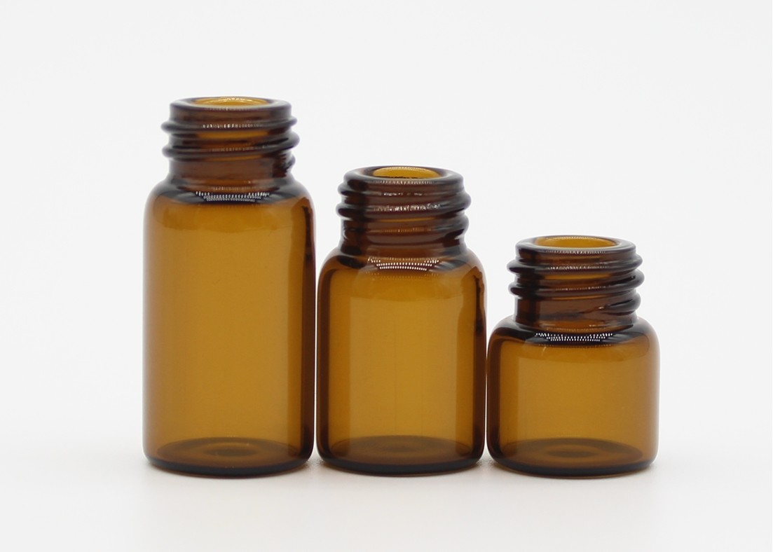 Customized Size Screw Top Vials Clear And Amber Color With Screw Threaded Mouth