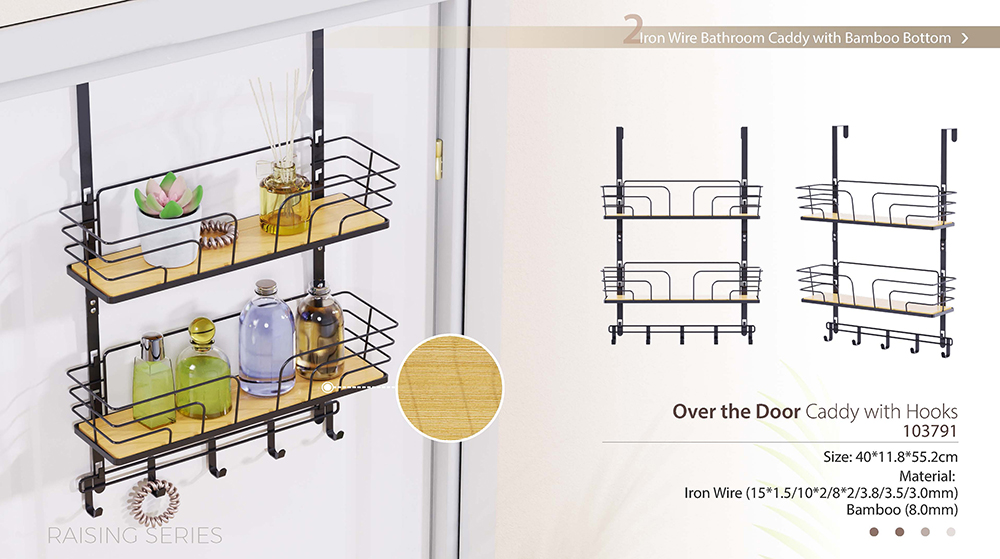 Metal Bathroom Small Hanging Shower Caddy , Shower Corner Rack Hooks
