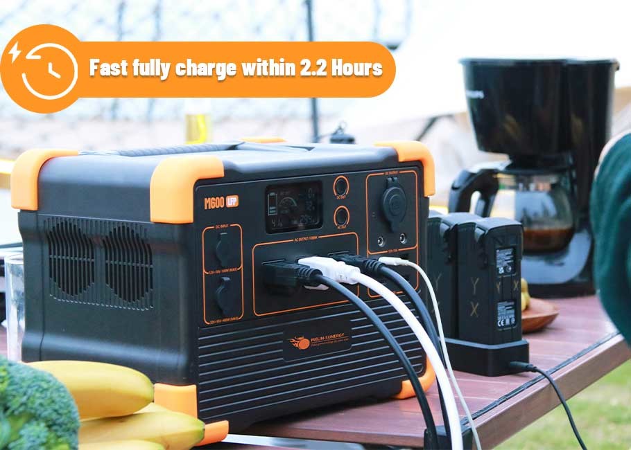 outdoor Lithium Battery Solar Generator With Up To 300W Solar Panel LCD Display