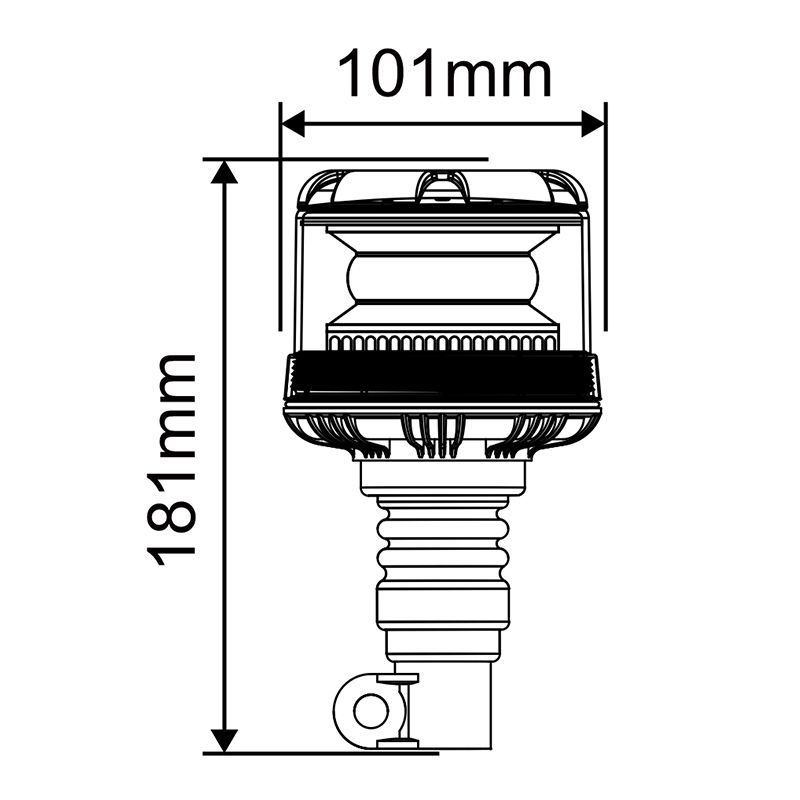 R65 Flexible Pole Type LED Revolving Light Vehicle Emergency Warning Light China
