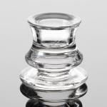 2 Inch Small Clear Glass Taper Candle Holders Lead Free Customized