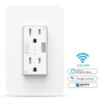 Buy cheap USB Port Wifi Smart Wall Socket , Home Remote Controlled Wall Sockets product