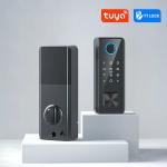 Full Automatic Office Tuya Deadbolt Lock Fingerprint Password IC Card Key Unlock