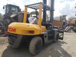 5.5m high mast TCM FD70 7ton Diesel Forklift Truck , TCM used container forklift