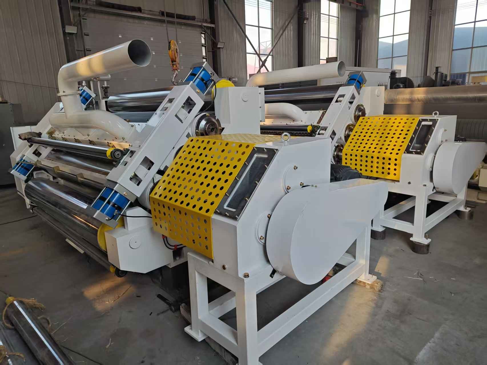 Steam Heating Vacuum Adsorption Corrugated Cardboard Making Single Face Machine