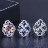 Buy cheap Crystal Rings For Women Circle CZ Ring Fashion Engagement Ring Jewelry Copper Gold-Plated zircon Wedding Ring for Gifts from wholesalers