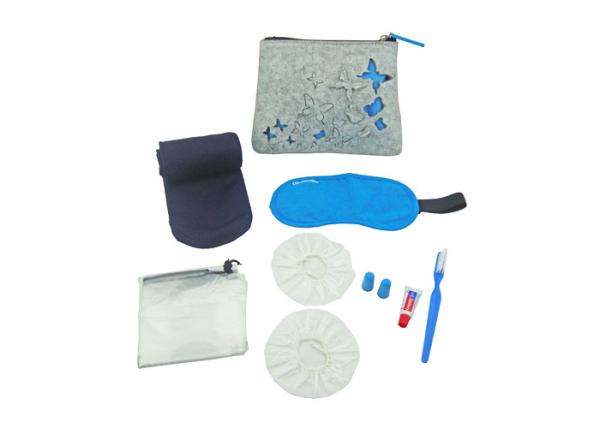 Pretty Flight Travel Kit Earplug / Toothbrush / Shoes Bag And Butterfly Felt