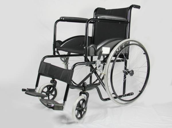 Buy cheap Powder Coating Folding Steel Wheelchair With Solid Wheel from wholesalers