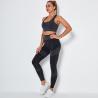 Buy cheap Seamless 2 Piece Yoga Set Clothes Nylon Spandex High Elastic Knitted Striped from wholesalers