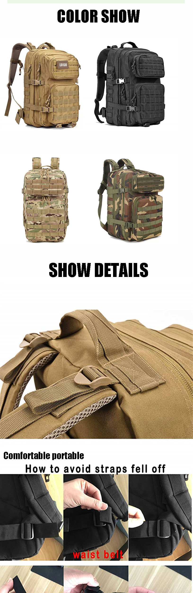 Sympathybag Wild Jungle Outdoor Hiking 36L Backpack Double Shoulder Rucksack Large Capacity Multifunctional Bag