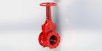Red Resilient Seated UL FM Gate Valve Flange Groove Connection Available