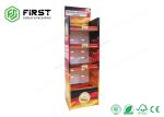 Supermarket Promotional Folable Paper Cardboard Floor Display Shelf With Custom