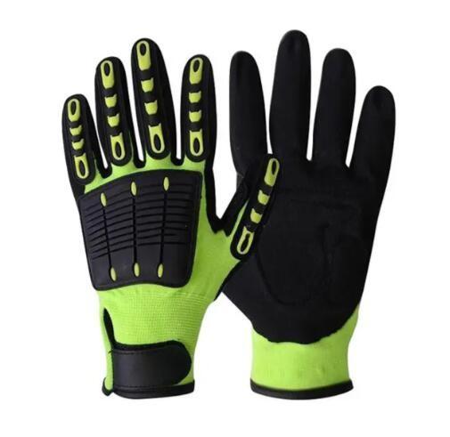 HPPE Knitted Black Mechanic Gloves EN388 Cut 5 Safety Gloves For Oilfield