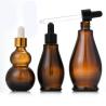 Buy cheap Dropper 10ml Gourd Shape Amber Glass Roll On Bottles Silk Printing from wholesalers