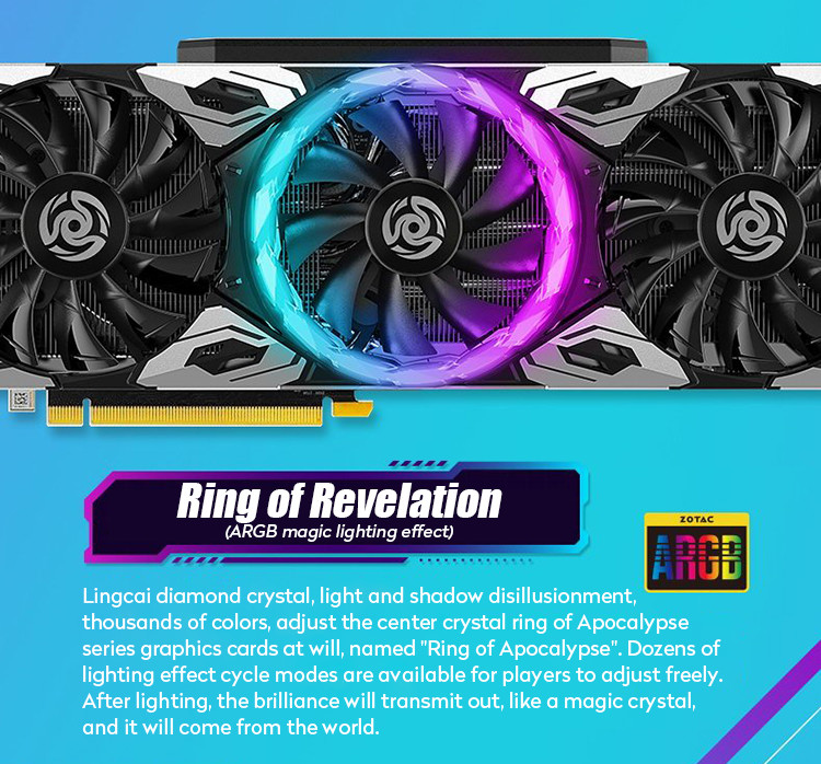 NVIDIA Computer Game Graphics Card GEFORCE RTX 3060Ti 8GD6 Apocalypse OC 128bit