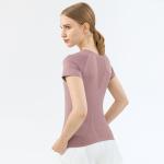 Summer Mesh Stitching Yoga Short Sleeve Nylon Sports Fitness T Shirt Women