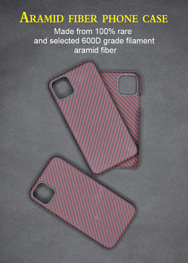Rubber Ring Camera Protection Twill Style Real Aramid Fiber Phone Case For iPhone 11