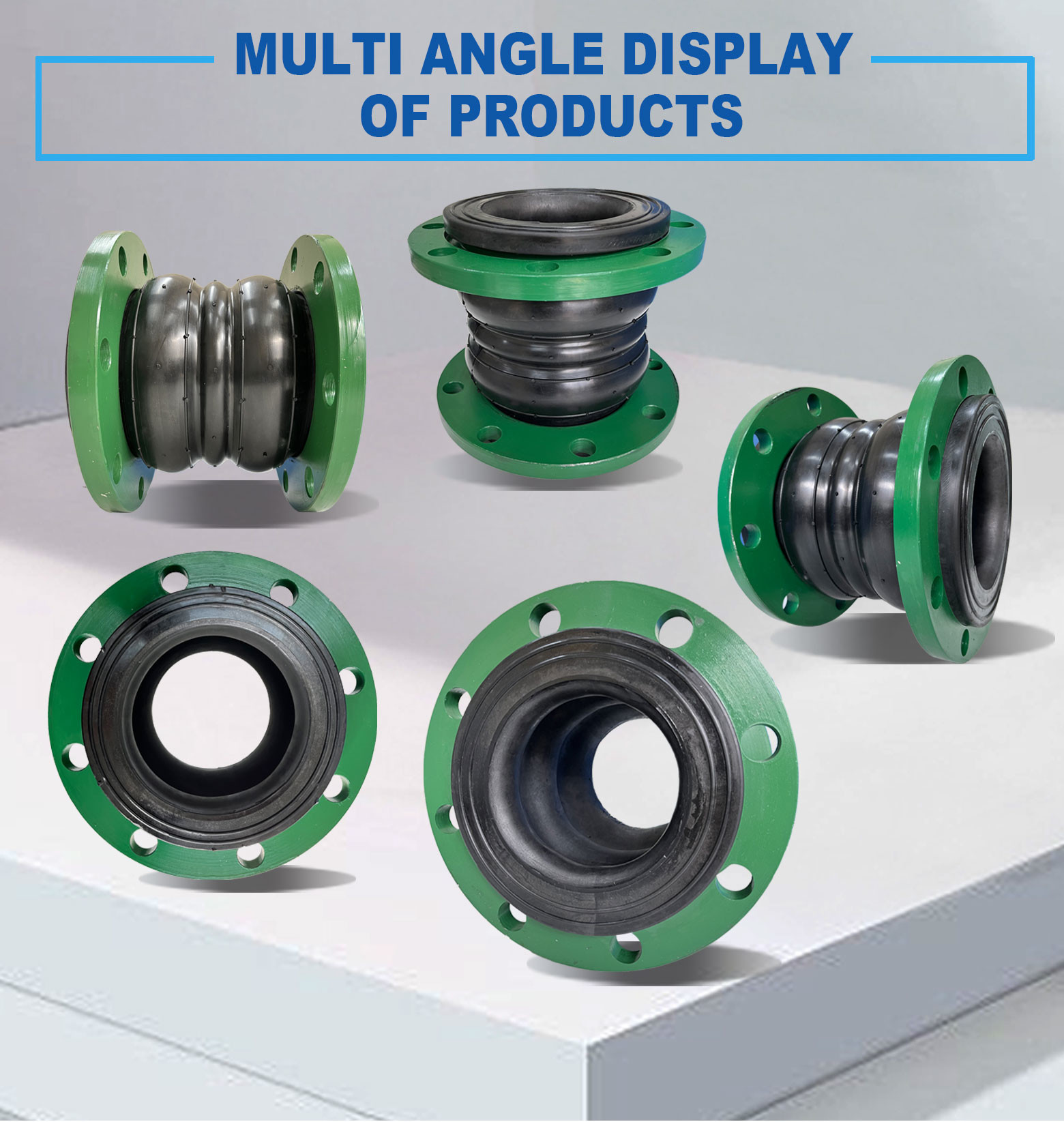 ASME Double Ball Flexible Rubber Expansion Joint Flanged Expansion Bellows DN350 PN6