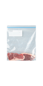 Store and transport foods like fruits, vegetables, and meats in these large zipper storage bags.