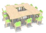 qihang QHD001 Kindergarten children's original wooden table chairs